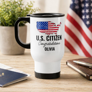 アメリカ市民に!アメリカ地図 トラベルマグ