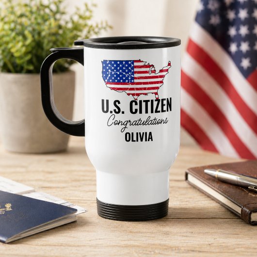 アメリカ市民に！アメリカ地図  トラベルマグ