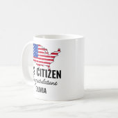 アメリカ市民に!合衆国地図 コーヒーマグカップ (正面左)