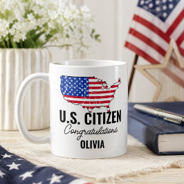アメリカ市民に!合衆国地図 コーヒーマグカップ