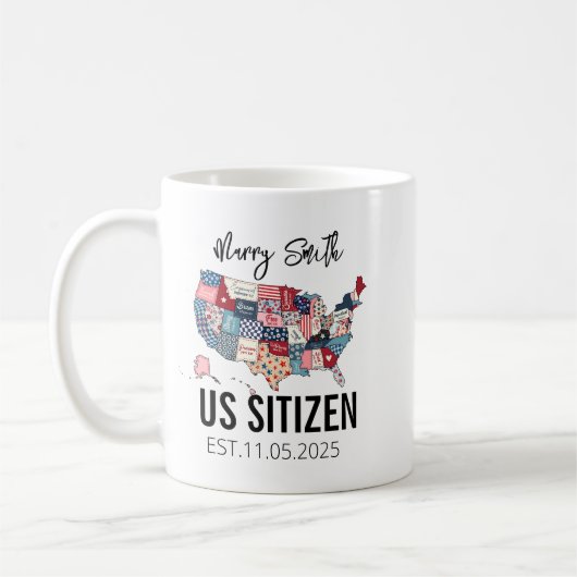 アメリカ市民の日 - アメリカ人であることを誇りに思う コーヒーマグカップ (左)