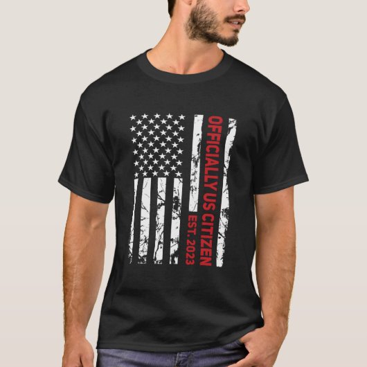 アメリカ市民権テスト2023 新しいアメリカ市民権 Tシャツ (正面)