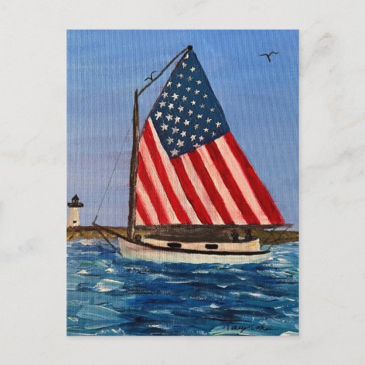 アメリカ帆船 ポストカード (正面)