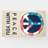 アメリカ平和グランジサイン+あなたのことわざ 横断幕 (横)