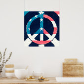 アメリカ平和グランジ標識 ポスター (キッチン)