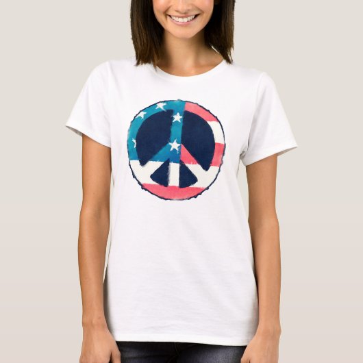 アメリカ平和グランジ標識 Tシャツ (正面)