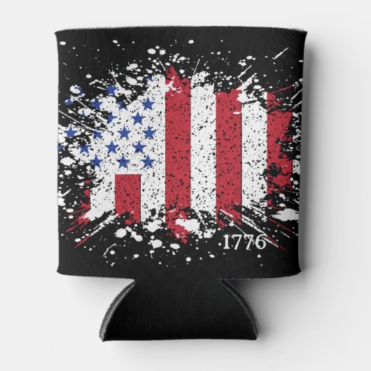 アメリカ平和国旗1776アメリカ州国家 缶クーラー (正面)