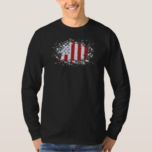 アメリカ平和国旗1776アメリカ州国民戦線 Tシャツ