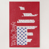 アメリカ平和旗アメリカ国民 ジグソーパズル (縦)