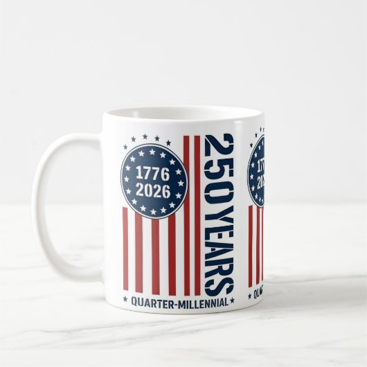 アメリカ建国四半期ミレニアム 1776–2026 記念D コーヒーマグカップ (左)