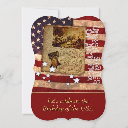 アメリカ建国記念日パーティーのご案内 招待状 (正面)
