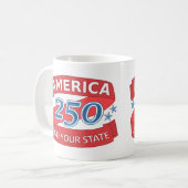アメリカ建国記念250周年+州の独立記念日 コーヒーマグカップ (正面左)