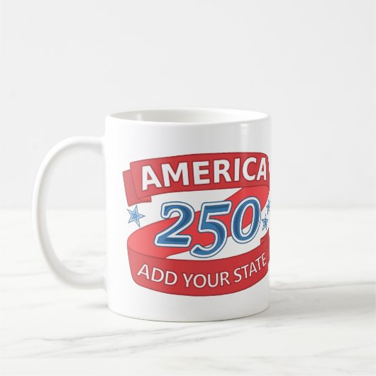 アメリカ建国記念250周年+州の独立記念日 コーヒーマグカップ (左)