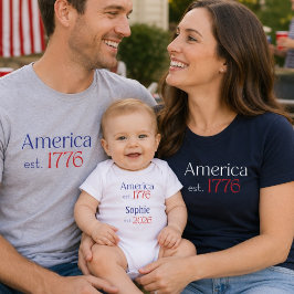 アメリカ建国1776 赤ちゃん生誕2026 7月4日 ベビーボディスーツ