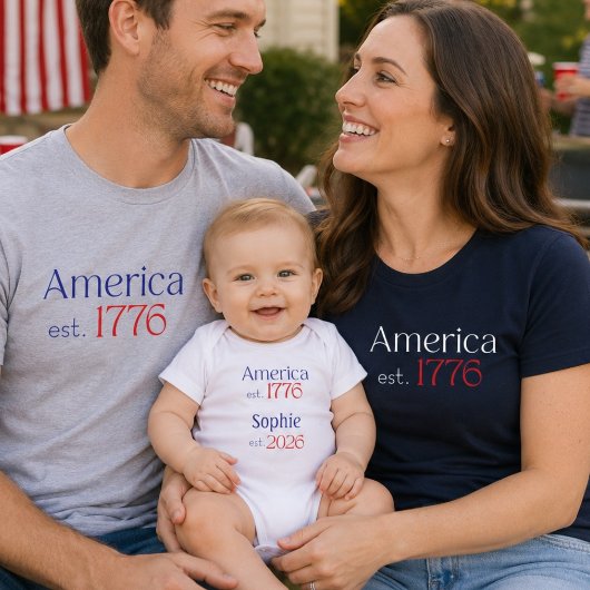アメリカ建国1776 赤ちゃん生誕2026 7月4日 ベビーボディスーツ
