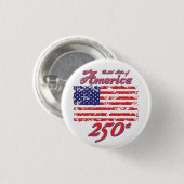 アメリカ建国250周年おめでとう 缶バッジ (正面&裏面)