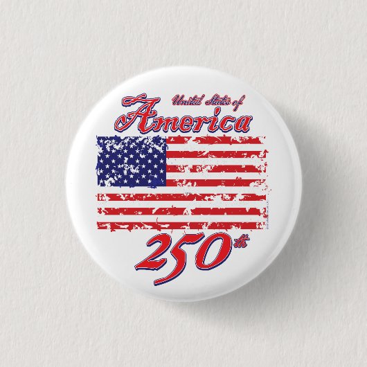 アメリカ建国250周年おめでとう 缶バッジ (正面)