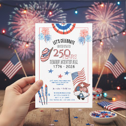 アメリカ建国250周年お祝いウォーターカラー 招待状