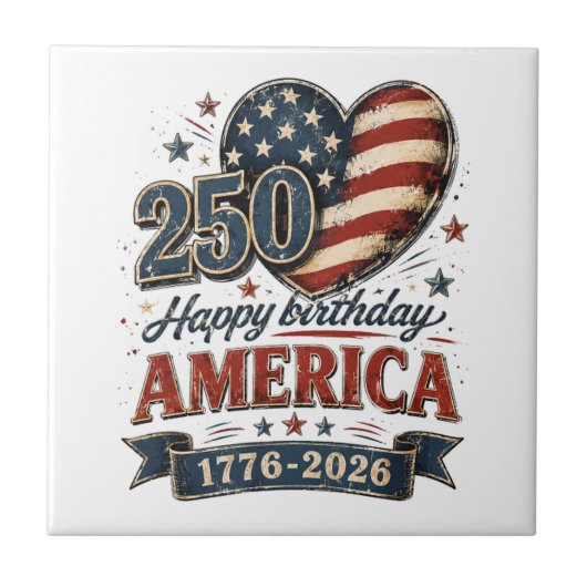 アメリカ建国250周年お祝い タイル (正面)