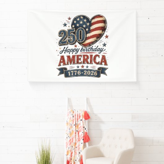 アメリカ建国250周年お祝い 横断幕 (インサイチュ)
