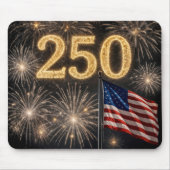 アメリカ建国250周年を祝う国旗と花火 マウスパッド (正面)