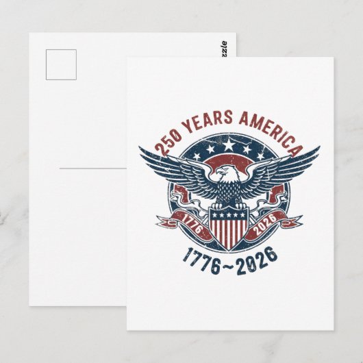 アメリカ建国250周年イーグルシール – 1776-2026 ポストカード (正面/裏面)