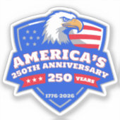 アメリカ建国250周年イーグルバッジ ビニールステッカー シール (正面)