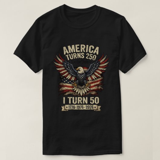 アメリカ建国250周年イーグル愛国ヴィンテージTシャツ Tシャツ (デザイン正面)