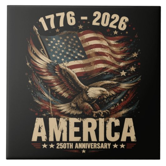 アメリカ建国250周年イーグル愛国 タイル (正面)