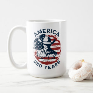 アメリカ建国250周年カウボーイ 1776-2026 コーヒーマグカップ
