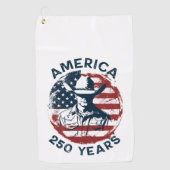 アメリカ建国250周年カウボーイ 1776-2026 ゴルフタオル (正面)