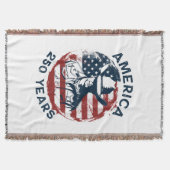 アメリカ建国250周年カウボーイ 1776-2026 スローブランケット (正面)