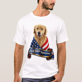 アメリカ建国250周年ゴールデンレトリバーTシャツ #9 Tシャツ