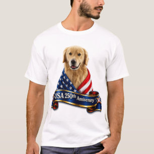 アメリカ建国250周年ゴールデンレトリバーTシャツ #9 Tシャツ
