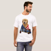 アメリカ建国250周年ゴールデンレトリバーTシャツ #9 Tシャツ (正面フル)
