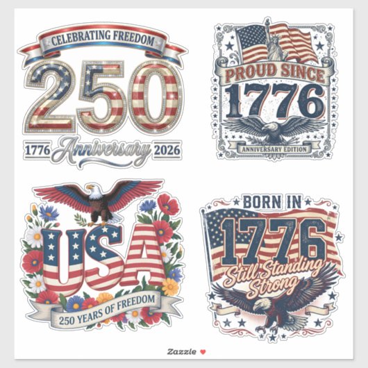 アメリカ建国250周年ステッカー シール (シート)