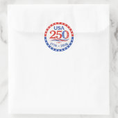 アメリカ建国250周年ステッカー 1776 2026 愛国USA ラウンドシール (バッグ)