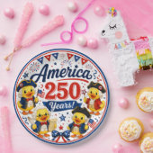 アメリカ建国250周年ダッキーお祝い紙製ボウル ペーパープレート (パーティー)