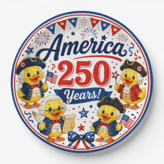 アメリカ建国250周年ダッキーお祝い紙製ボウル ペーパープレート
