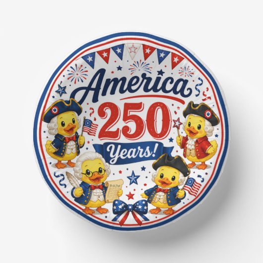 アメリカ建国250周年ダッキーお祝い ペーパーボウル (正面)