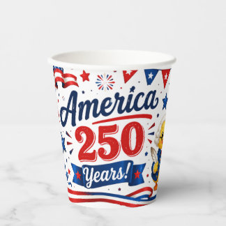 アメリカ建国250周年ダッキーズ愛国パーティーグッズ 紙コップ