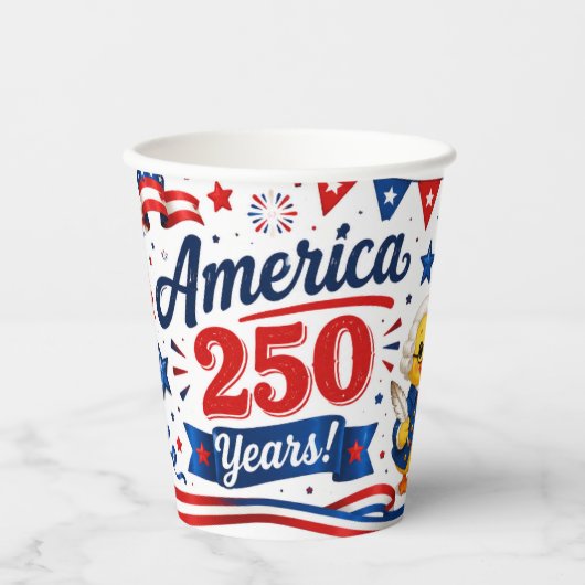 アメリカ建国250周年ダッキーズ愛国パーティーグッズ 紙コップ (正面)