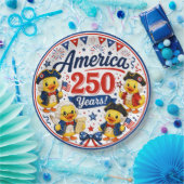アメリカ建国250周年ダッキー愛国パーティーグッズ ペーパープレート (パーティー)