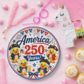 アメリカ建国250周年ダッキー愛国パーティーグッズ ペーパープレート (パーティー)