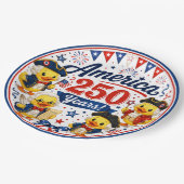 アメリカ建国250周年ダッキー愛国パーティーグッズ ペーパープレート (アングル)