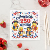 アメリカ建国250周年ダッキー愛国パーティー スタンダードランチョンナプキン (インサイチュ)