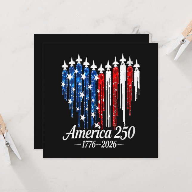 アメリカ建国250周年ハート旗 (正面/裏面インサイチュ)