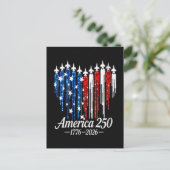 アメリカ建国250周年ハート旗 ポストカード (スタンド正面)