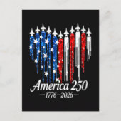 アメリカ建国250周年ハート旗 ポストカード (正面)