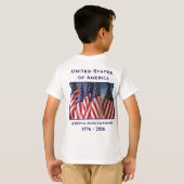 アメリカ建国250周年パトリオティックキッズ Tシャツ (裏面フル)